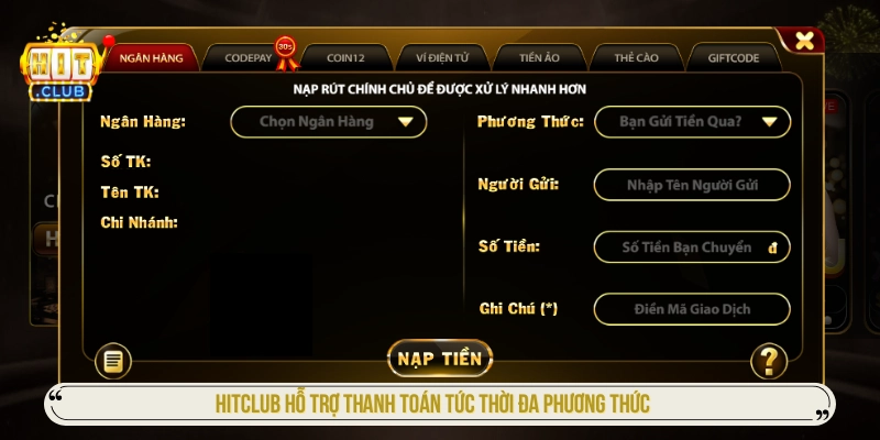 Hitclub Xanura - Tải Hit Club iOS/APK, Trang Chủ Chính Thức HITCLUB hỗ trợ thanh toán tức thời đa phương thức